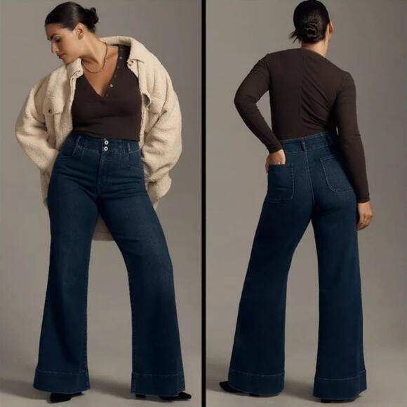 Anthropologie Denim - Anthropologie Maeve Corseted High Rise Wide Leg Jeans Plus sz 26W